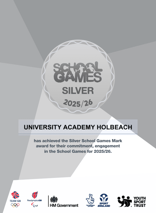 Featured image for “UNIVERISTY ACADEMY HOLBEACH RECOGNISED BY SCHOOL GAMES AWARD”