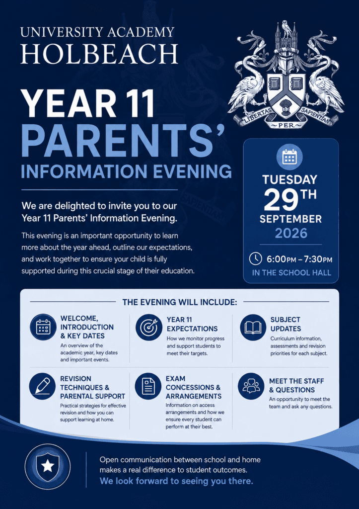 Featured image for “Year 11 Parents Information Evening”
